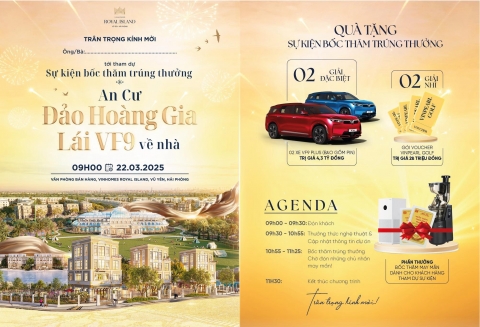 Bốc thăm may mắn trúng thưởng 2 Xe VF9 Vinhomes Vũ yên