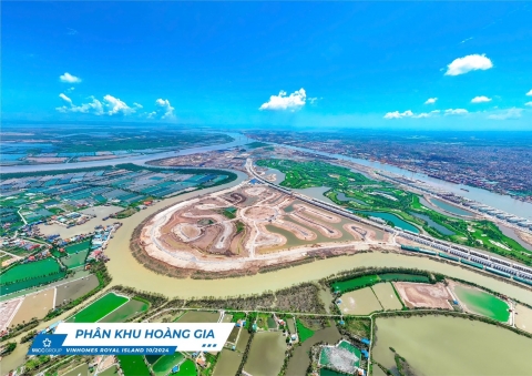 Cập Nhật tiến độ xây dựng các phân khu và hạng mục tiện ích dự án Vinhomes Royal Island Vũ yên tháng 10