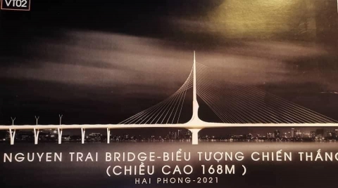 Tiến độ xây dựng cầu Bến Rừng nối dự án Vinhomes Vũ Yên với tỉnh Quảng Ninh