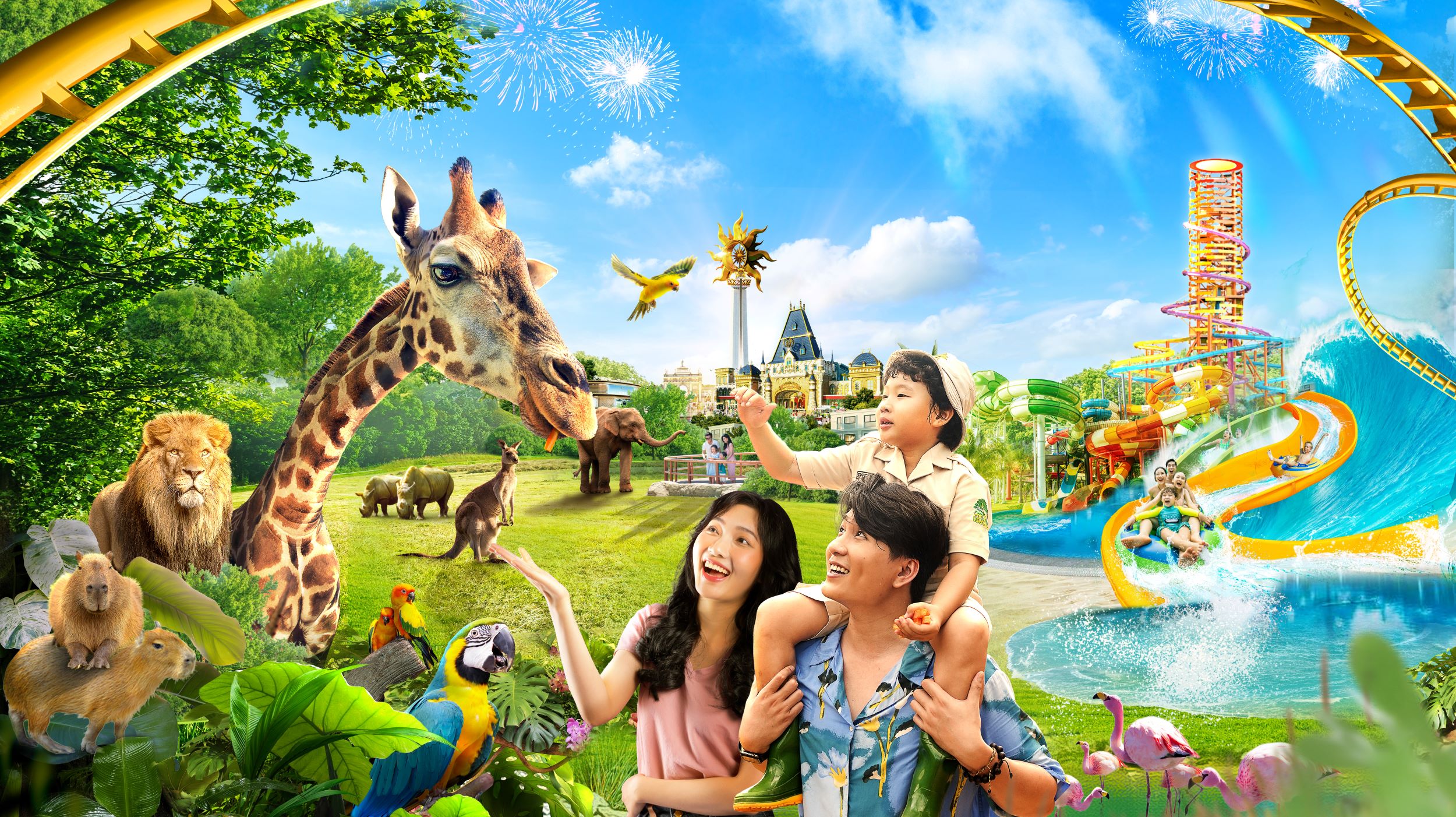 Tổ hợp công viên giải trí tại VinWonders Vũ Yên. Ảnh: